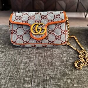Gucci GG Marmont Super Mini canvas shoulder bag